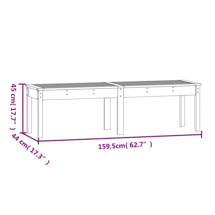 Gartenbank 2-Sitzer 159,5x44x45 cm Massivholz Douglasie