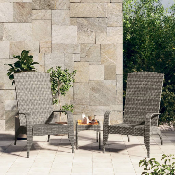 Adirondack-Gartenstuhl Grau Poly Rattan