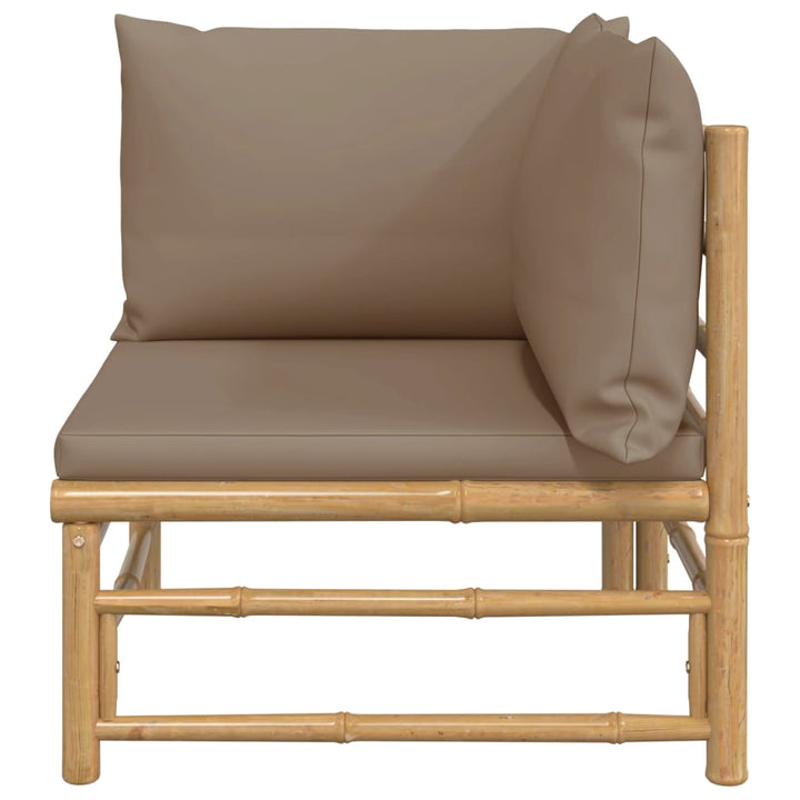 Garten-Ecksofa mit Taupe Kissen Bambus