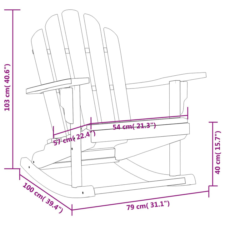 Adirondack-Schaukelstuhl 79x100x103 cm Massivholz Teak