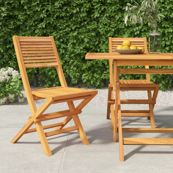 Gartenstühle 2 Stk. Klappbar 47x62x90 cm Massivholz Teak