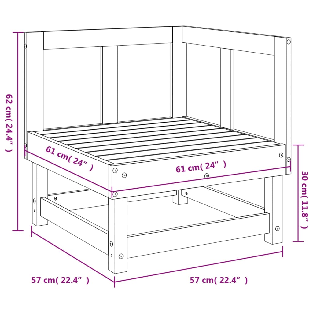 Garten-Ecksofa Imprägniertes Kiefernholz