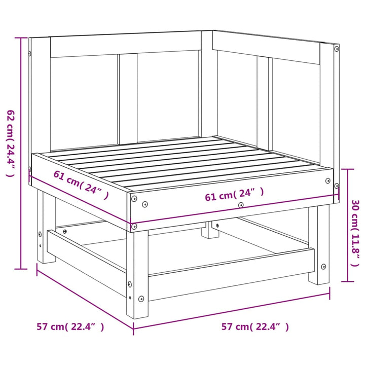 Garten-Ecksofa Imprägniertes Kiefernholz