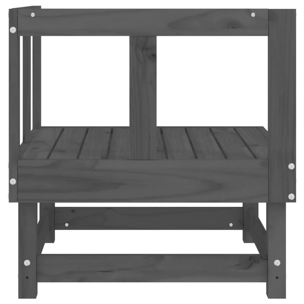 Garten-Ecksofas 2 Stk. Grau Massivholz Kiefer