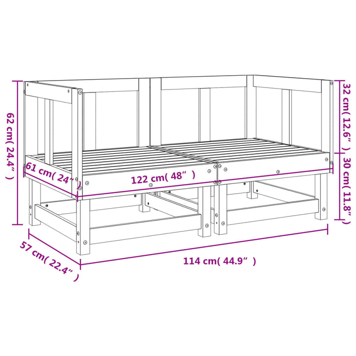 Garten-Ecksofas 2 Stk. Massivholz Douglasie