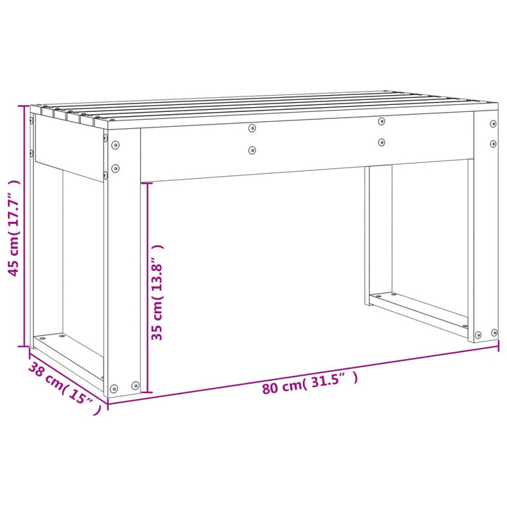 Gartenbank Honigbraun 80x38x45 cm Massivholz Kiefer