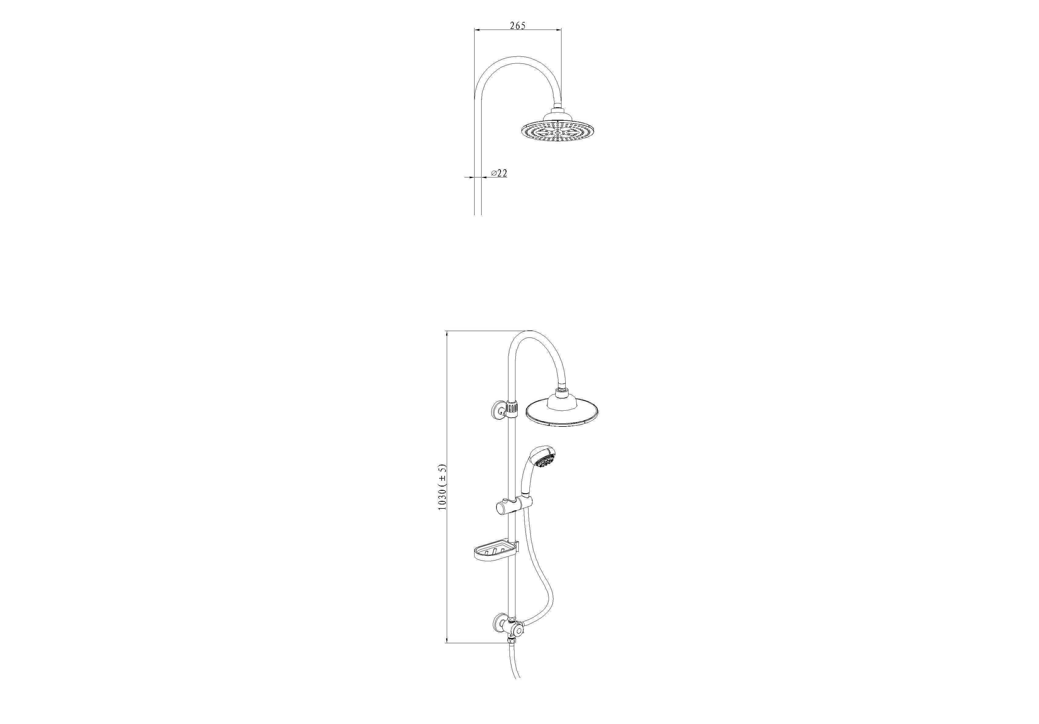 Conjunto de ducha tipo lluvia LED OSO