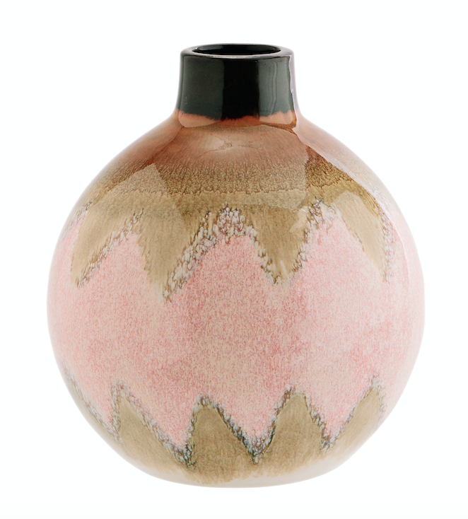 Runde Steingut Vase