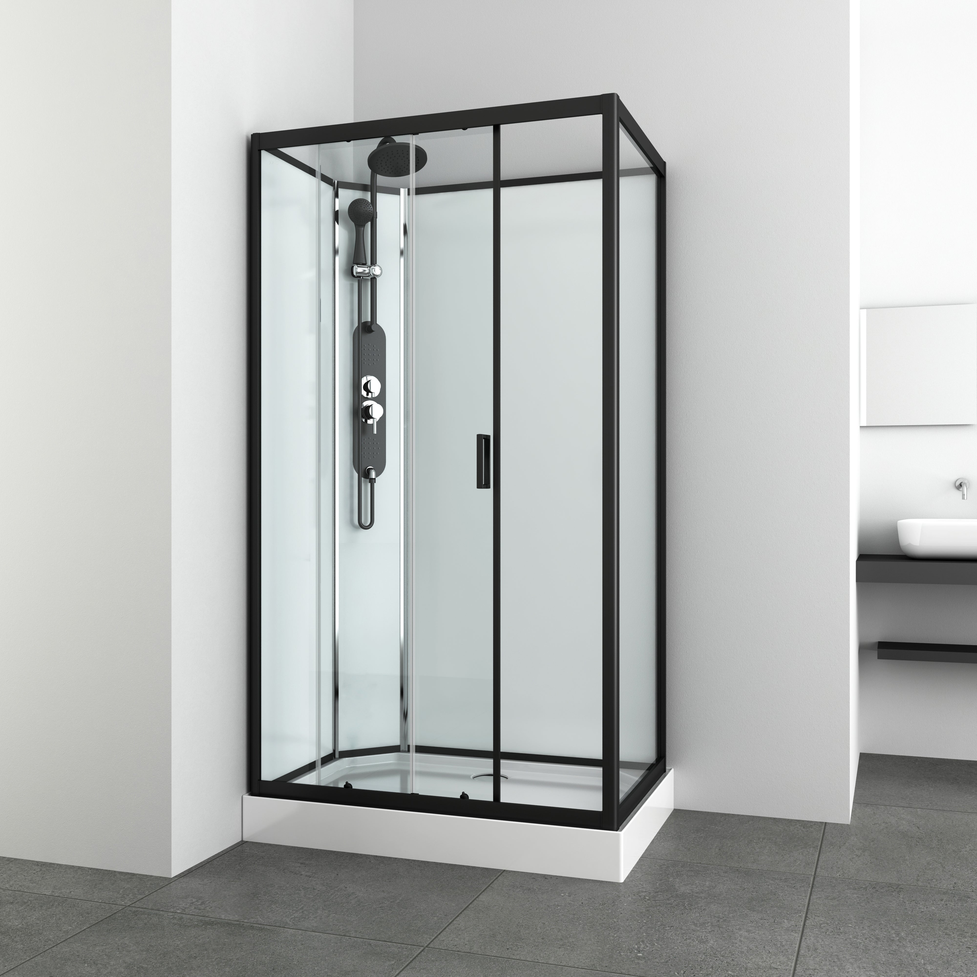 Complete shower cubicle EPIC 3 with quick assembly 80 x 120 x 235 cm