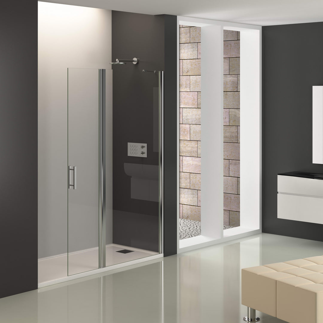 ELEGANCE glass wall with hinged doors 178 - 180 x 195 cm