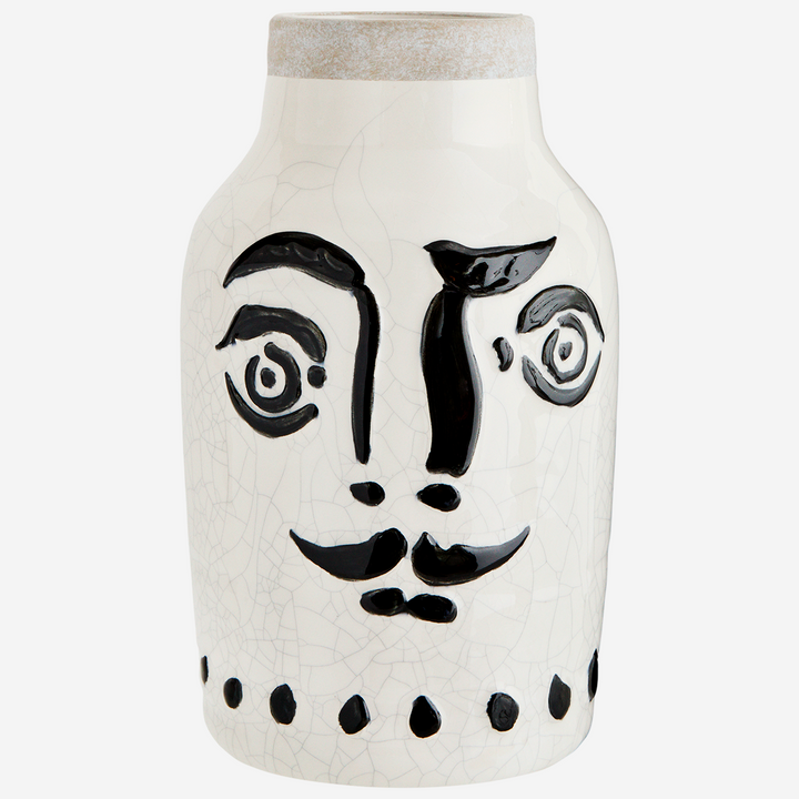 Vase Face with crackle glaze