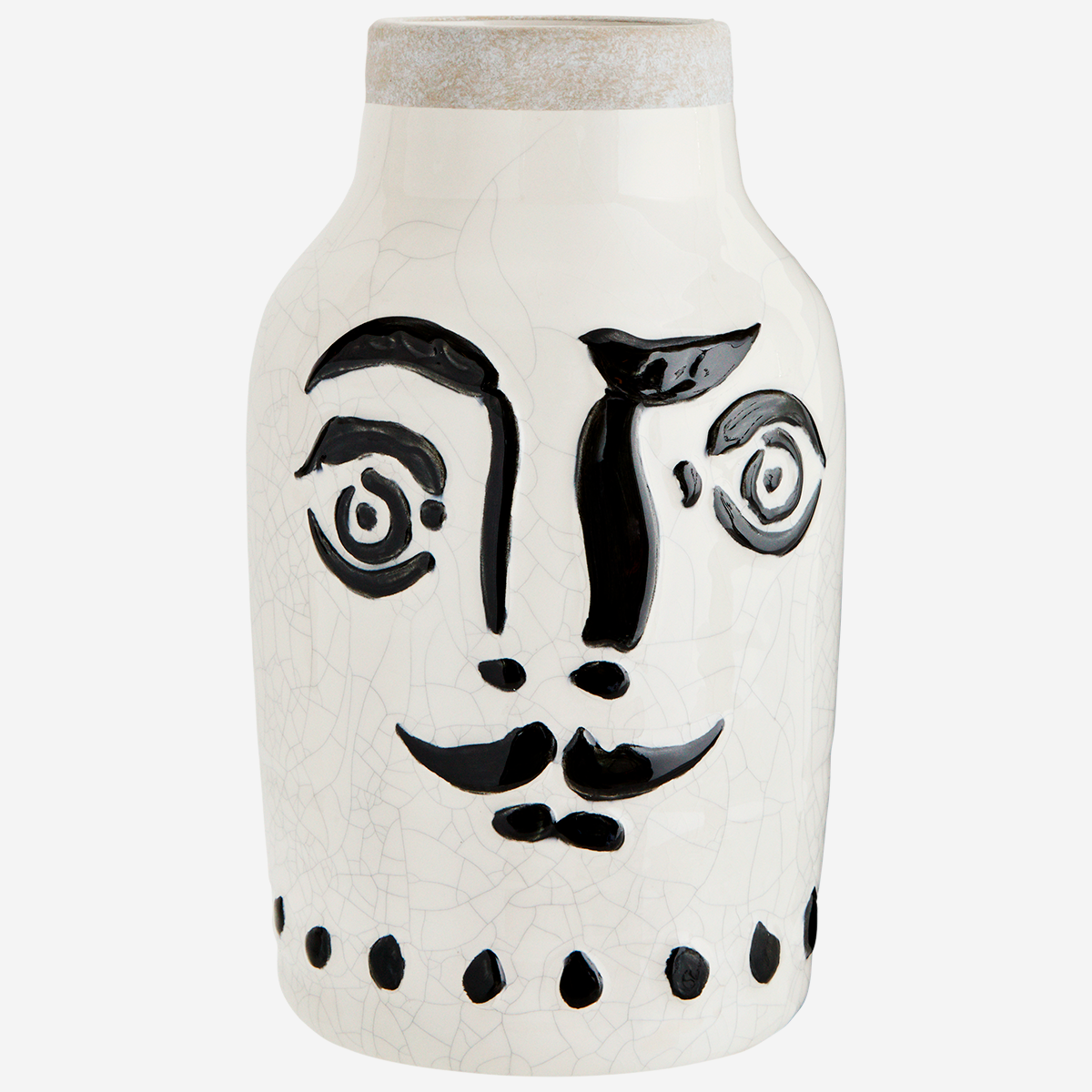 Cara de jarrón con glaseado craquelado