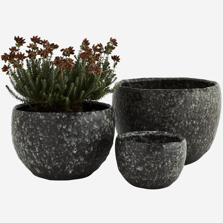 Stoneware flower pot set of 3
