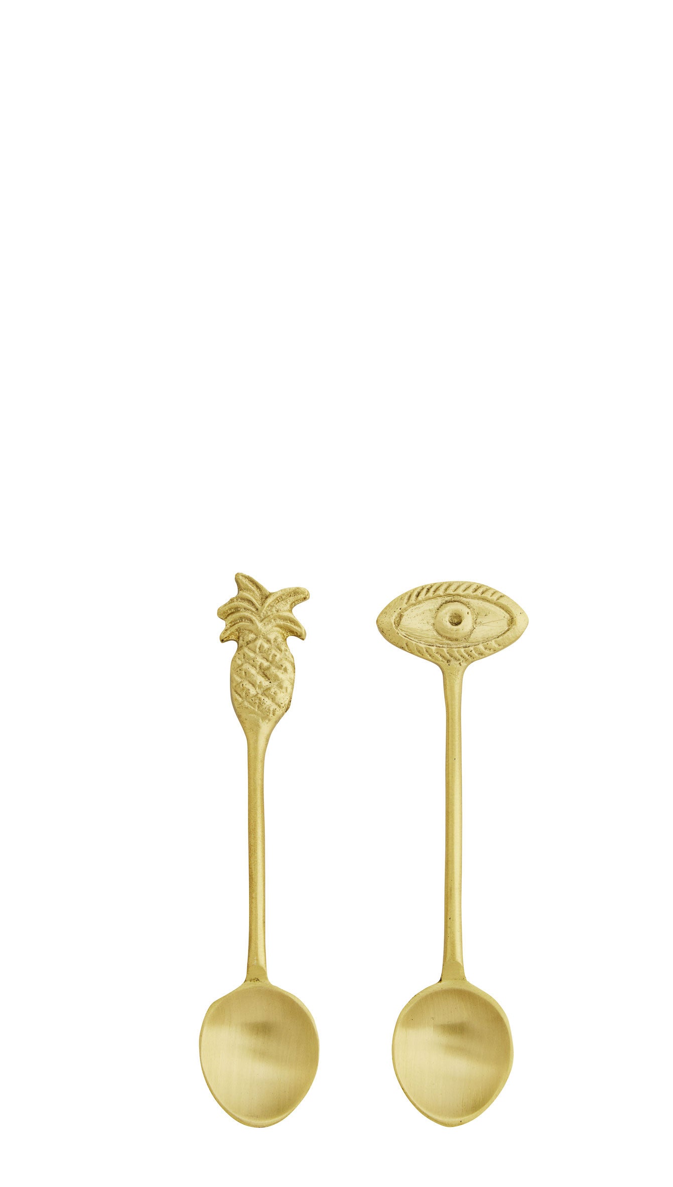 Brass spoons with ornament 12 cm 2 pieces