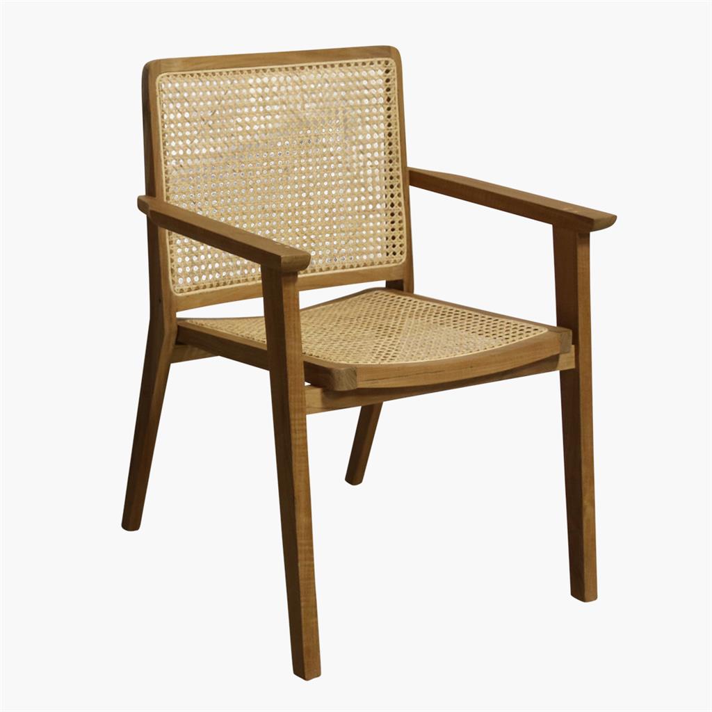 Retro chair with armrests with Viennese cane