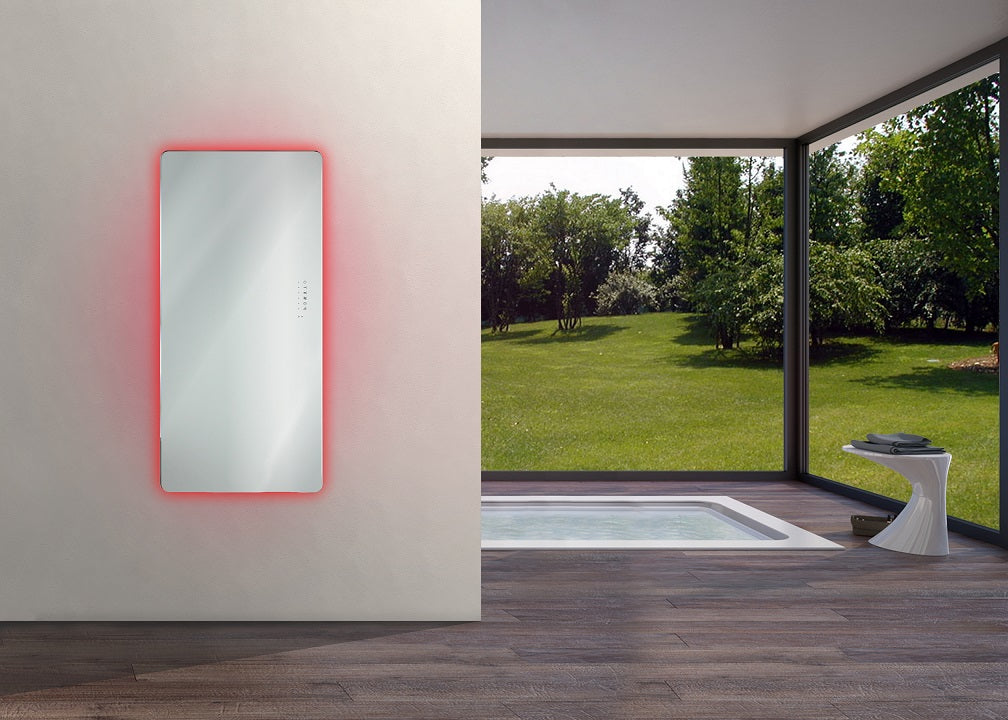 Radiador eléctrico de diseño E-Rom 152 x 60 cm aspecto espejo