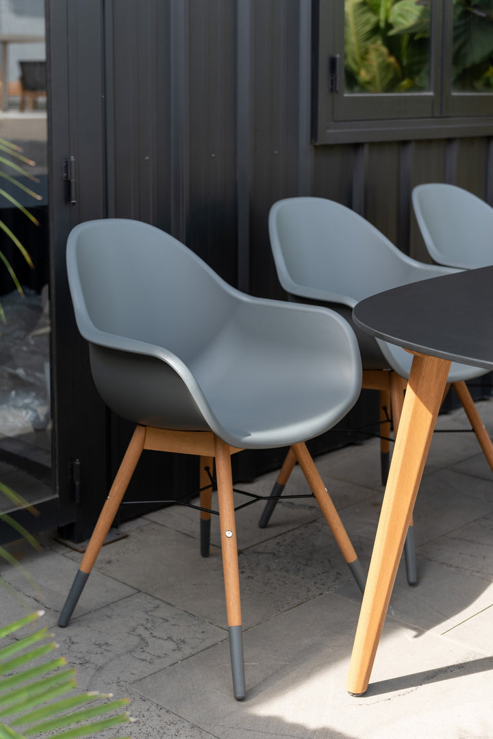 St. Tropez shell chair with gray plastic shell