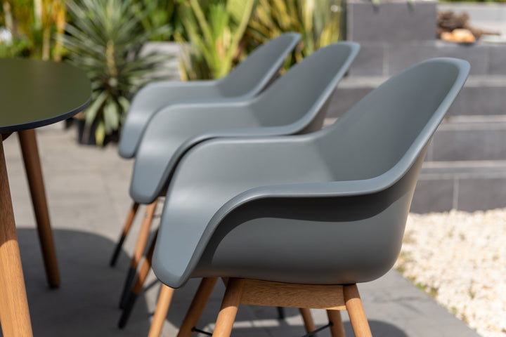 St. Tropez shell chair with gray plastic shell