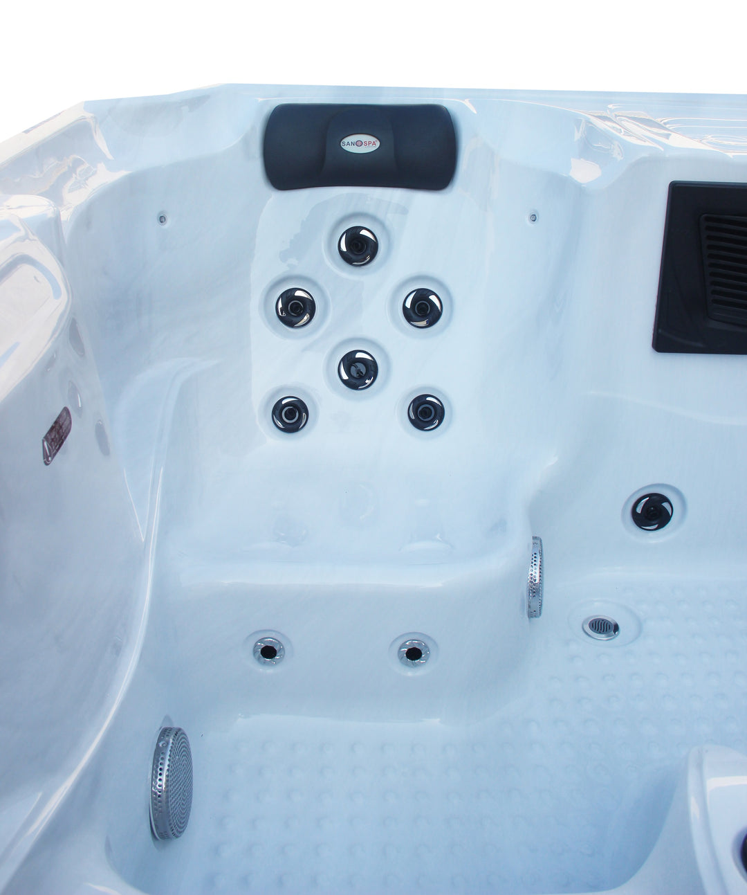 Outdoorwhirlpool OASIS Weiß inkl. Abdeckung und Stiege 208x175x90 cm