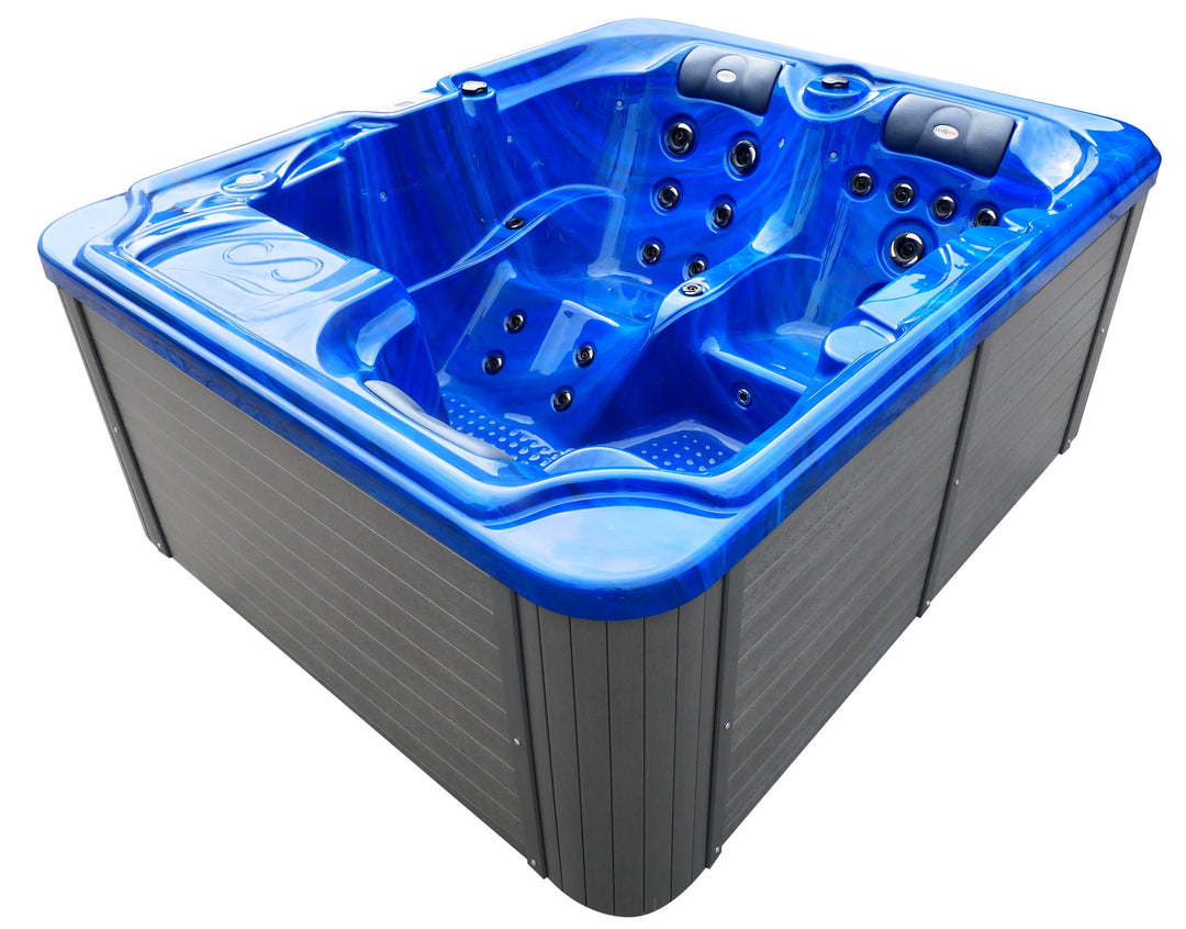 Outdoor whirlpool OASIS blue incl. cover and steps - 208 x 175 x 90 cm