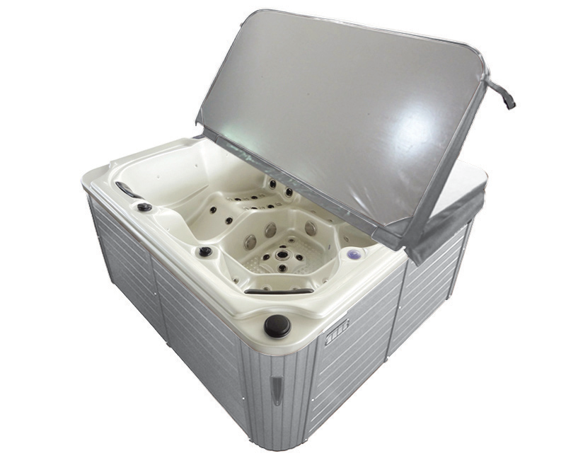 Outdoorwhirlpool PALMA BLUE MARBLE inkl. Abdeckung und Stiege 190x190x86 cm