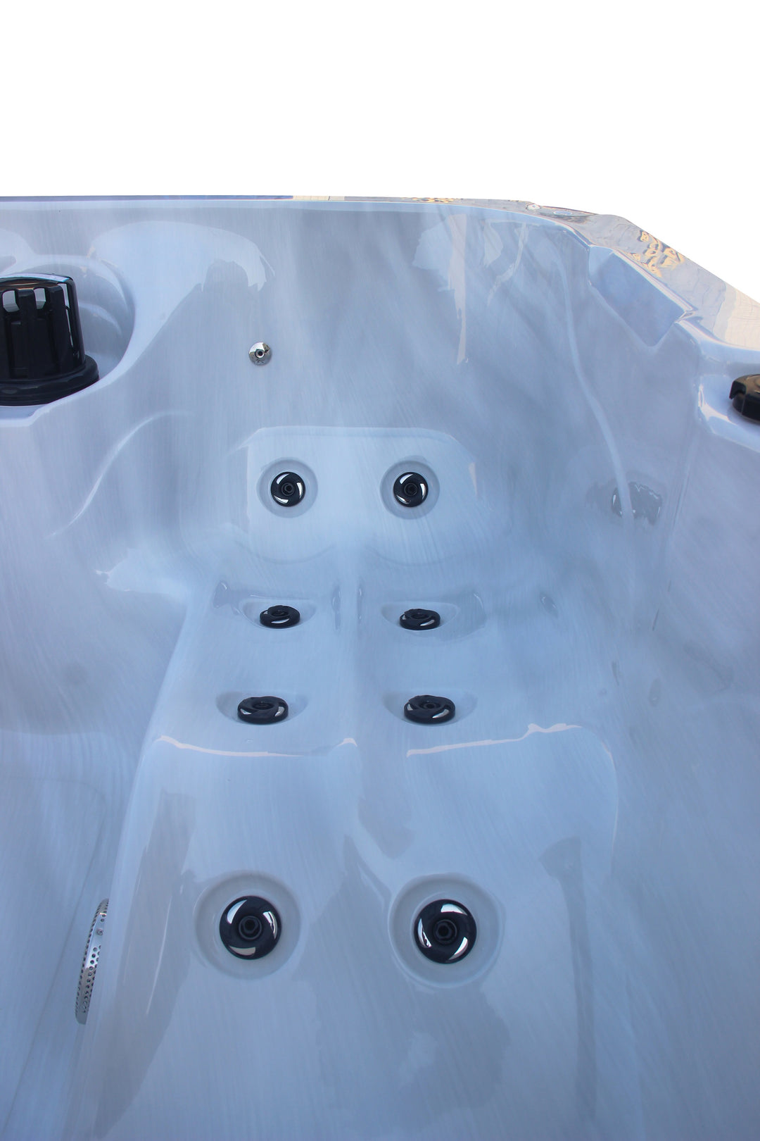Outdoorwhirlpool PALMA Weiß inkl. Abdeckung und Stiege 190x190x86 cm
