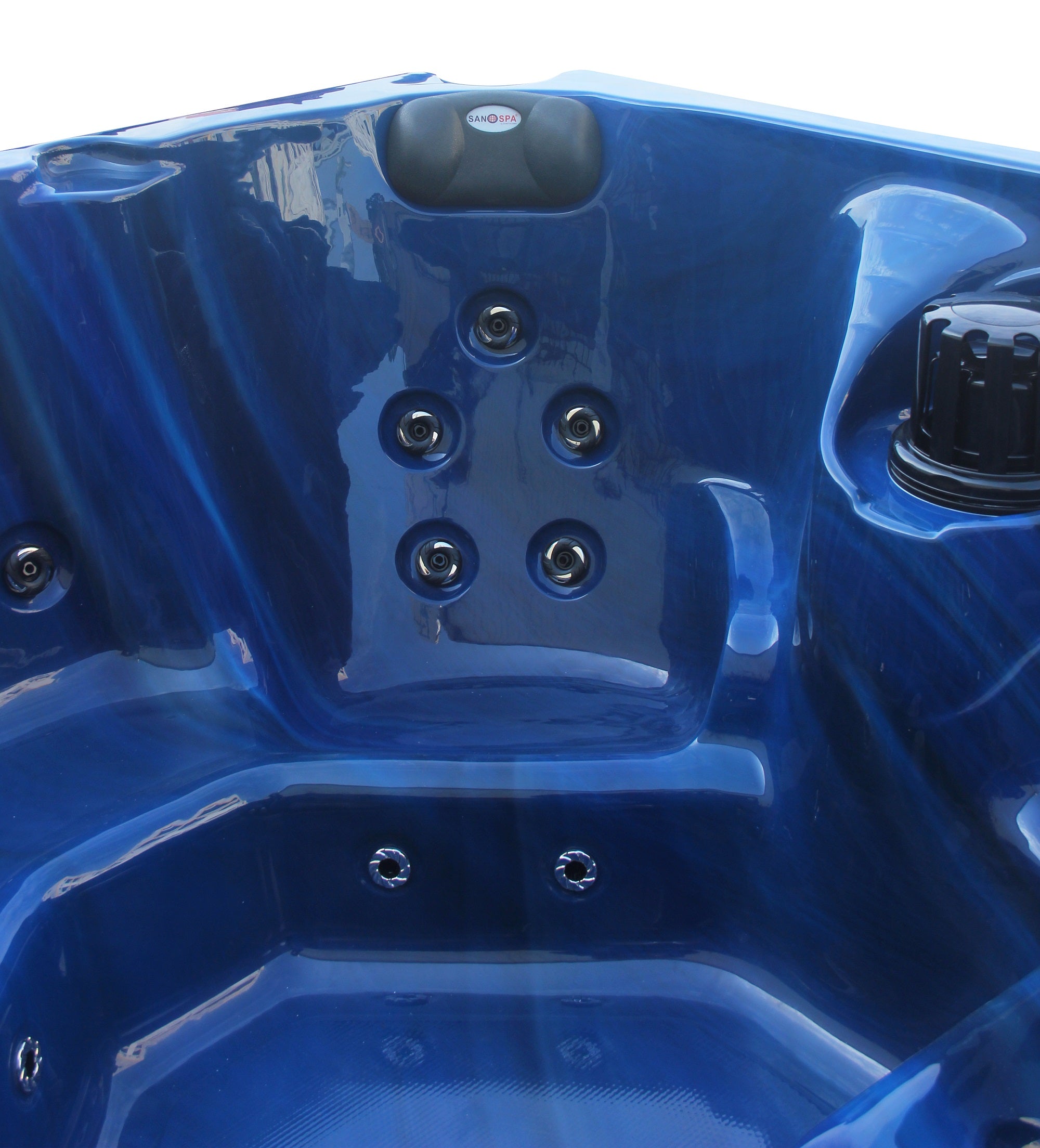 Outdoorwhirlpool PALMA BLUE MARBLE inkl. Abdeckung und Stiege 190x190x86 cm