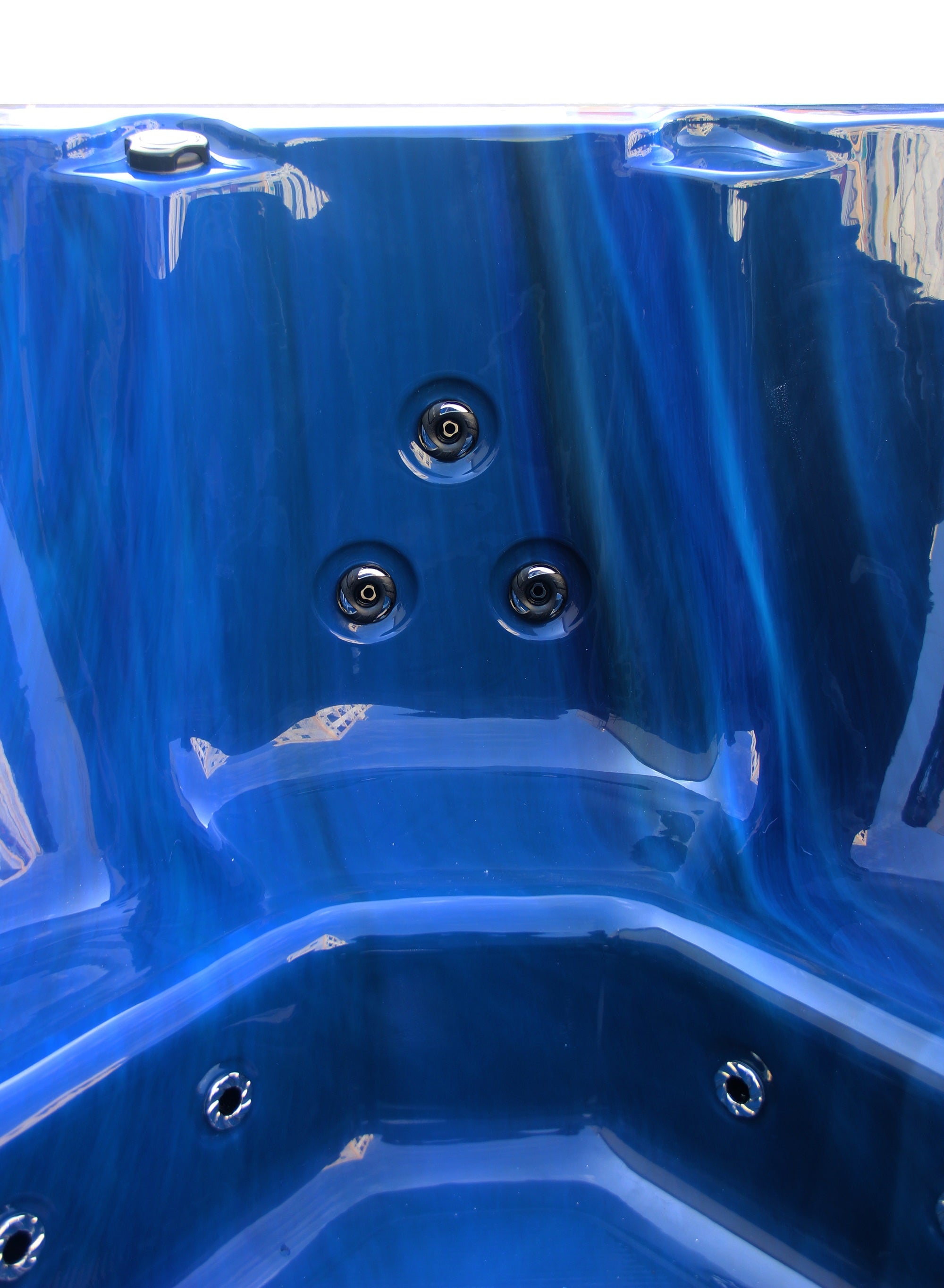 Outdoorwhirlpool PALMA BLUE MARBLE inkl. Abdeckung und Stiege 190x190x86 cm