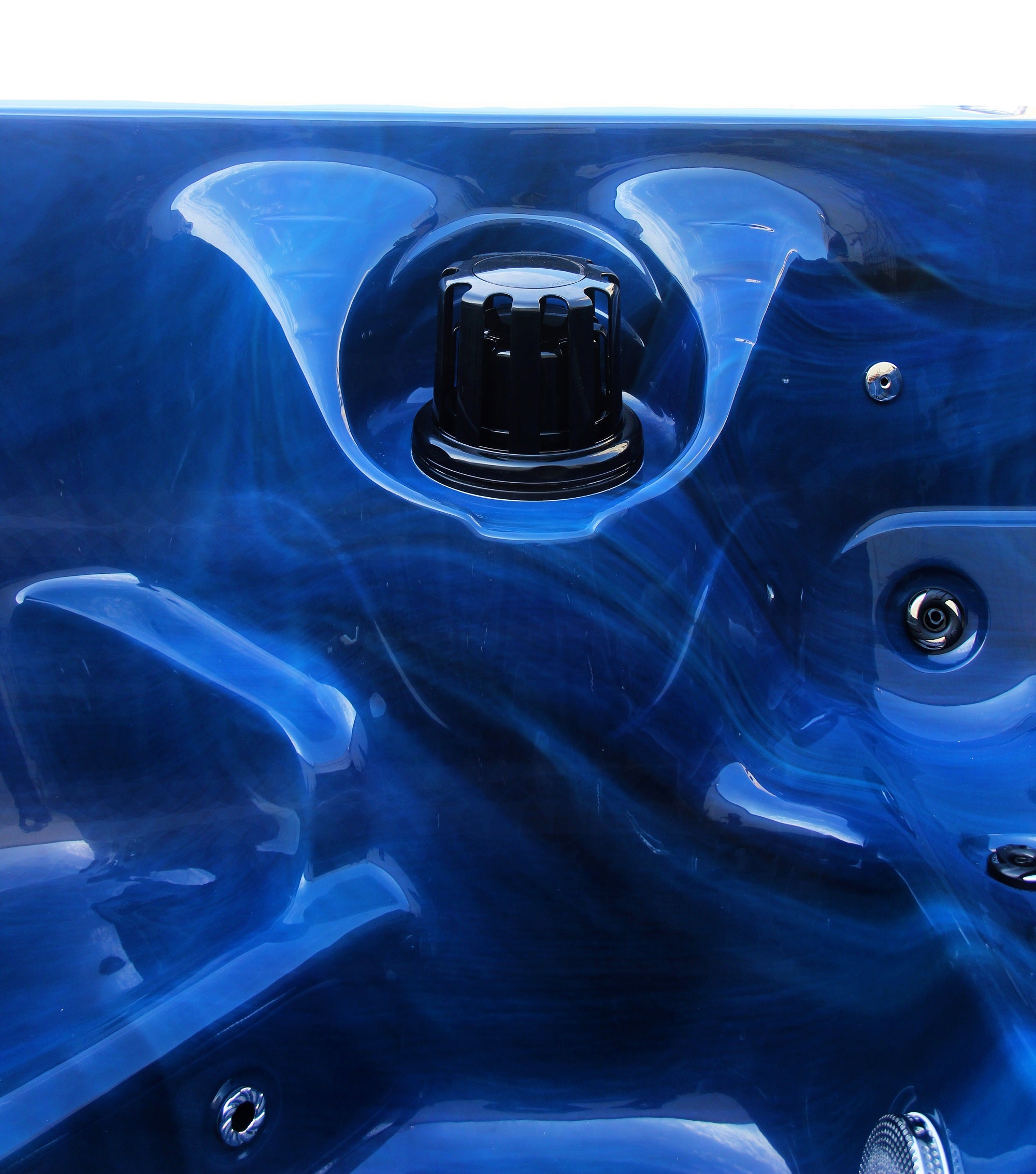 Outdoorwhirlpool PALMA BLUE MARBLE inkl. Abdeckung und Stiege 190x190x86 cm