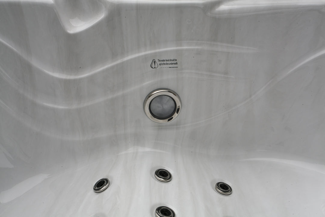 Outdoorwhirlpool TAHITI Sterling Silver inkl. Abdeckung und Stiege 200x200x88 cm